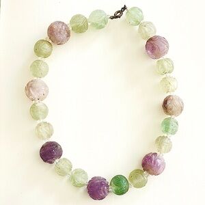 Unusual 1930’s cut crystal beaded choker necklace